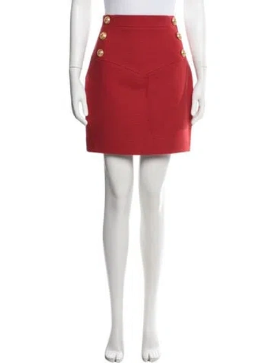 Pre-owned Balmain Mini Skirt In Red