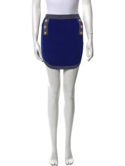 Pre-owned Balmain Mini Skirt W/ Tags In Blue
