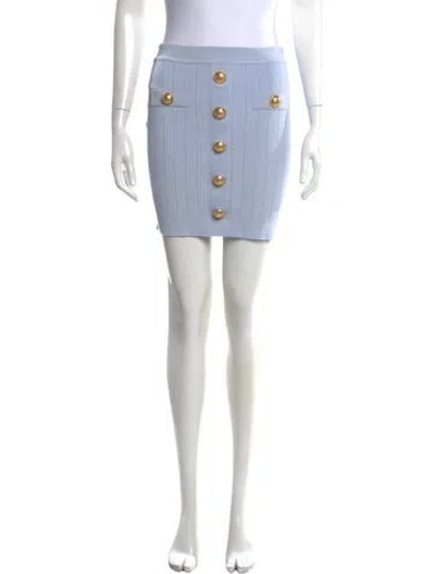 Pre-owned Balmain Mini Skirt W/ Tags In Blue