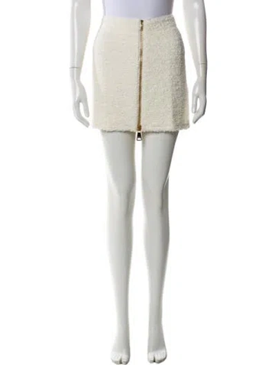 Pre-owned Balmain Mini Skirt W/ Tags In White