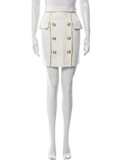 Pre-owned Balmain Mini Skirt W/ Tags In White