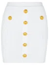 Balmain Knit Mini Skirt With Embossed Buttons Women In White
