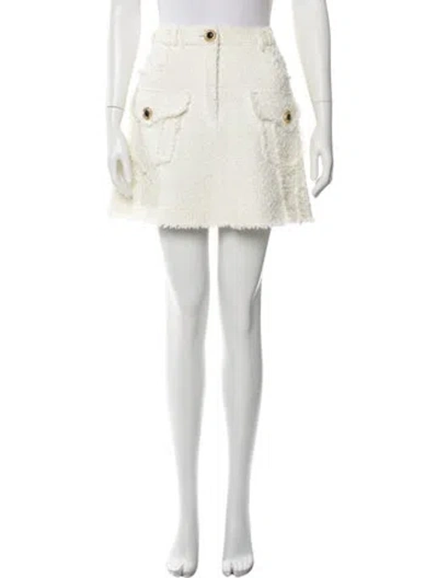 Pre-owned Balmain Mini Skirt In White