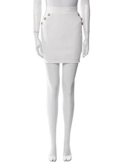 Pre-owned Balmain Mini Skirt In White