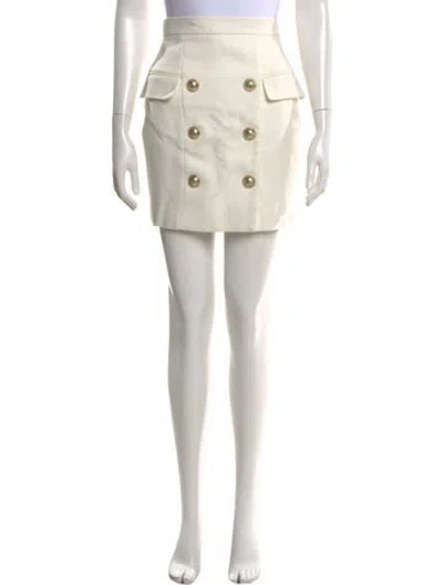 Pre-owned Balmain Mini Skirt In White