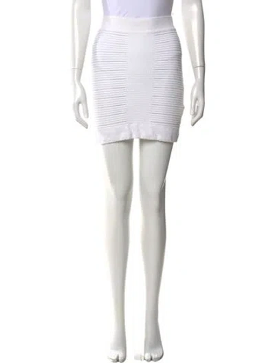 Pre-owned Balmain Mini Skirt In White