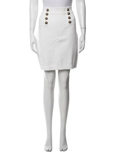 Pre-owned Balmain Mini Skirt In White