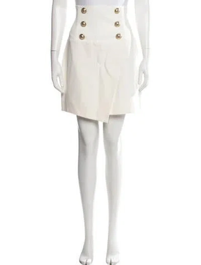 Pre-owned Balmain Mini Skirt In White