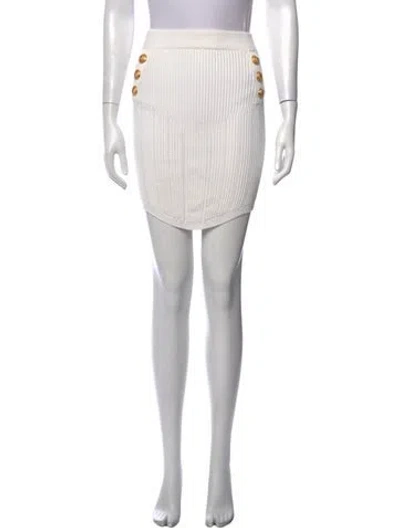 Pre-owned Balmain Mini Skirt In White