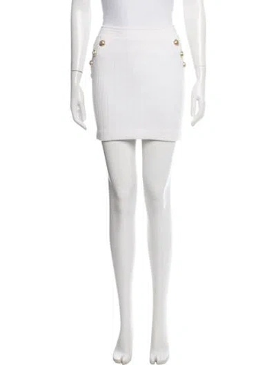 Pre-owned Balmain Mini Skirt In White