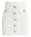 Balmain Knit Mini Skirt With Embossed Buttons Women In White