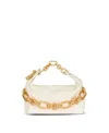 Balmain Sync Chain Mini Top-handle Bag In Calfskin Leather In White