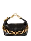 Balmain Mini Sync Chain-embellished Leather Tote Bag In Black