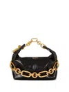 Balmain Sync Mini Chain-embellished Leather Tote In Black