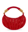 Balmain Mini Zebra-print Ebene Top-handle Bag In Red