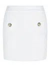 Balmain Cotton Blend Miniskirt Gold-tone Buttons