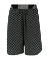 Balmain Mens Black Ivory Brand-pattern Relaxed-fit Stretch-woven Shorts In Black