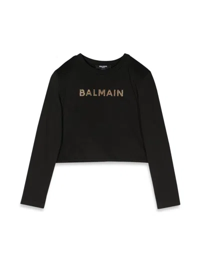 Balmain Mini Special T-shirt For Girls In Black