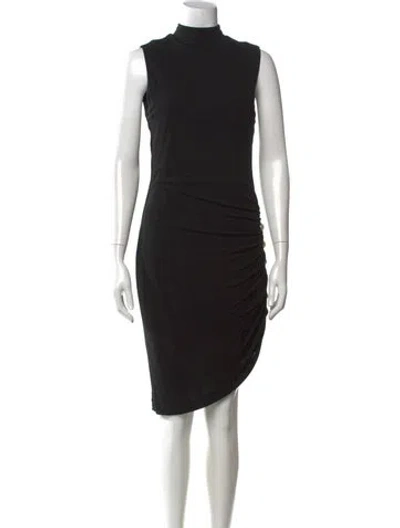 Pre-owned Balmain Mock Neck Knee-length Dress In Black