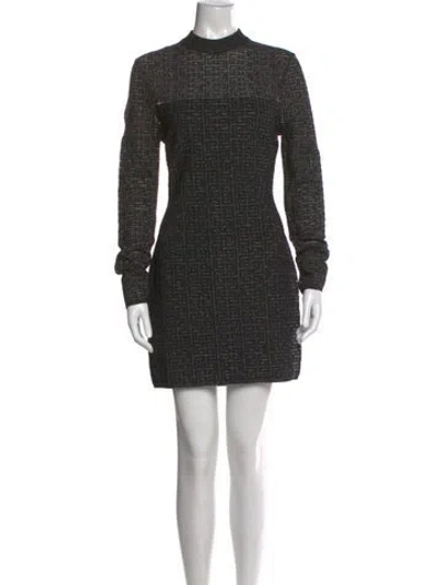 Pre-owned Balmain Mock Neck Mini Dress