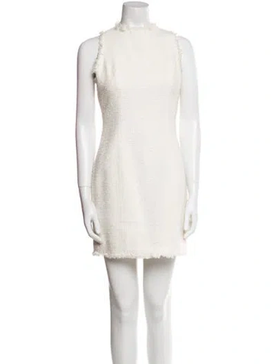 Pre-owned Balmain Mock Neck Mini Dress In Neutral