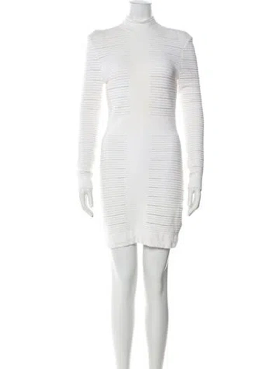 Pre-owned Balmain Mock Neck Mini Dress In Neutral