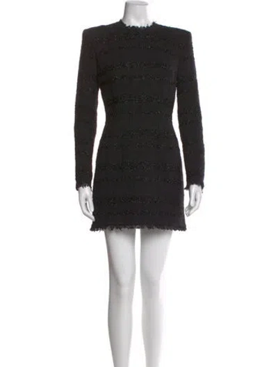 Pre-owned Balmain Mock Neck Mini Dress W/ Tags In Black