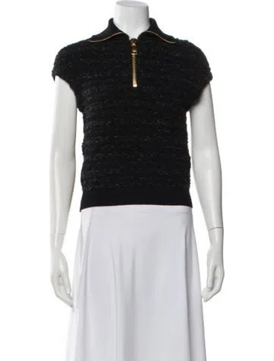 Pre-owned Balmain Mock Neck Sweater In Black