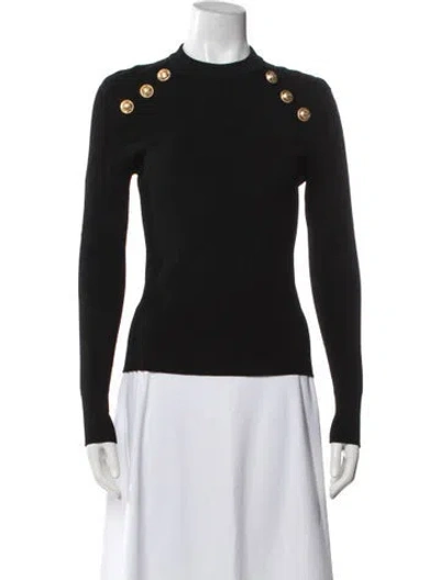 Pre-owned Balmain Mock Neck Sweater In Black