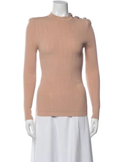 Pre-owned Balmain Mock Neck Sweater In Neutrals