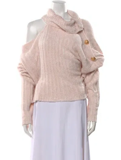 Pre-owned Balmain Mock Neck Sweater In Pink