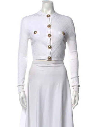 Pre-owned Balmain Mock Neck Sweater In White