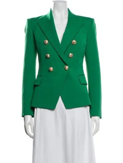 Pre-owned Balmain Mohair Blazer In Green
