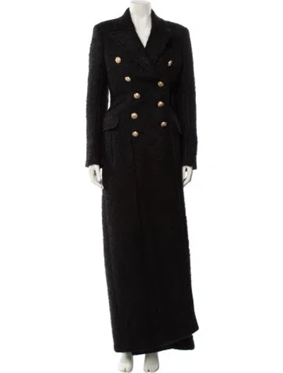 Pre-owned Balmain Mohair Faux Fur Coat W/ Tags In Black