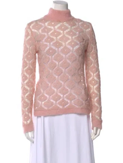 Pre-owned Balmain Mohair Printed Sweater In Pink