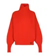 Balmain Mohair-silk Rib-knit Sweater In Red