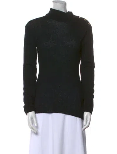 Pre-owned Balmain Mohair Turtleneck Sweater In Black