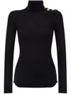 Balmain Mohair Button Sweater In Black