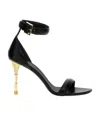 Balmain 95mm Moneta Patent Leather Sandals In Black