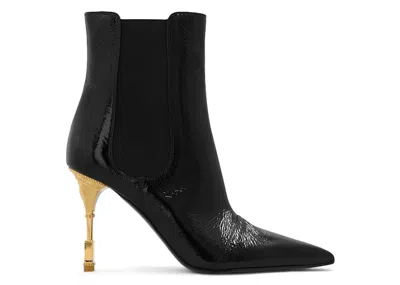 Pre-owned Balmain Moneta Leather Ankle Boots (women's) Sneakers In Black