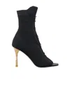 Balmain Booties Monogram Black Monogram In Black