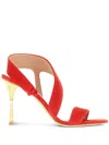 Balmain Moneta Sandals In Red