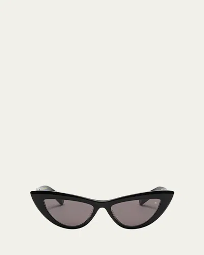 Balmain Monogram Acetate & Titanium Cat-eye Sunglasses In Black