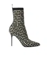 Balmain 100mm Knitted-upper Pointed-toe Boots In Black