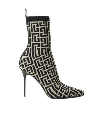 BALMAIN BALMAIN MONOGRAM ANKLE BOOTS