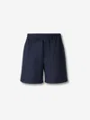 Balmain Small Monogram Cotton Pyjama Shorts In Blue