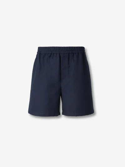 Balmain Monogram Bermuda Shorts In Blue