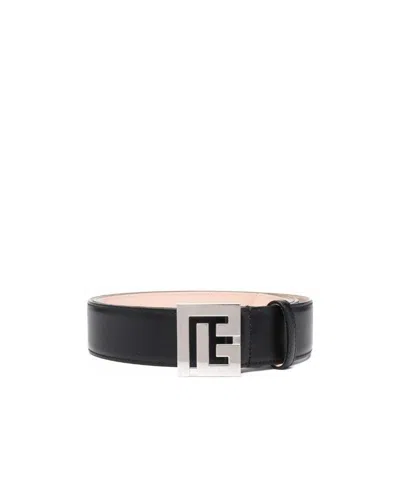 Balmain Monogram-buckle Belt In Black