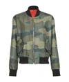 Balmain Monogram Camouflage-print Bomber Jacket In Gray