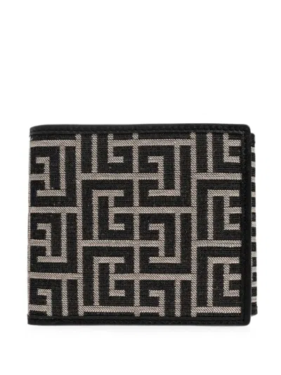 BALMAIN MONOGRAM CANVAS WALLET